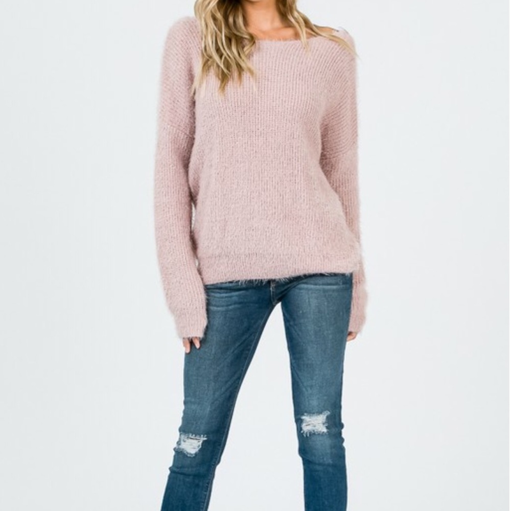 🍂 Knot Accent Open Back Sweater - Picture 5 of 8